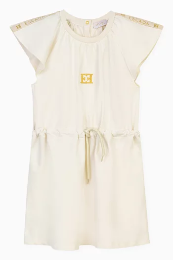Logo Flared Dress in Cotton