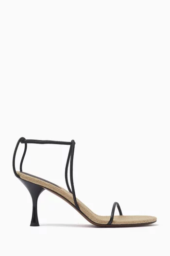 Nenque 80 Sandals in Leather & Raffia