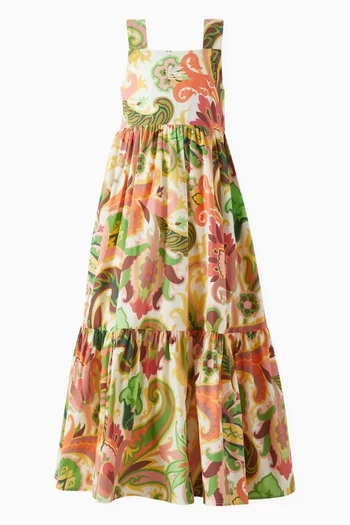 فستان بنقشة زهور بيزلي قطن