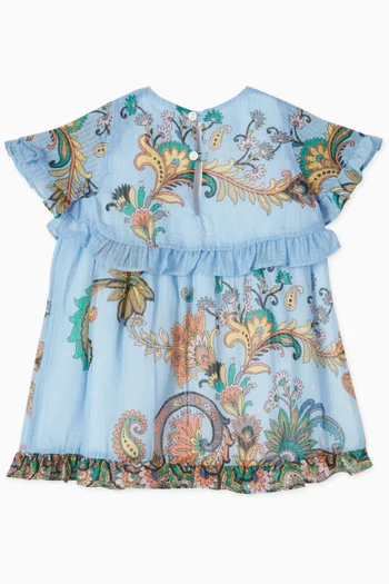 فستان كشكش بنقشة زهور بيزلي قطن