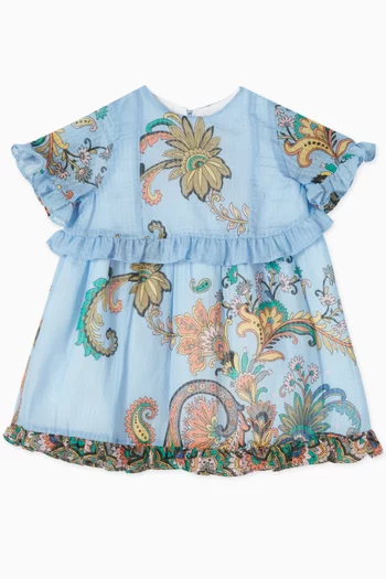 فستان كشكش بنقشة زهور بيزلي قطن