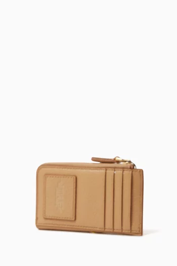 محفظة بسحّاب علوي جلد بارز الملمس