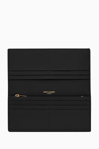 Tiny Cassandre Flat Wallet in Grained Leather