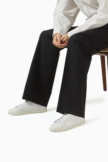 سنيكرز أسفل الكاحل جلد عجل