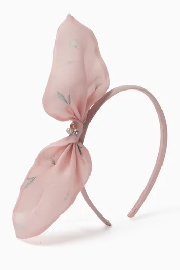 Embellished Floral Headband in Organza