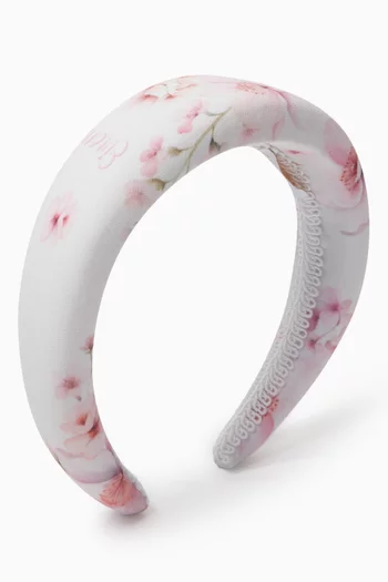 Floral-print Headband in Chiffon