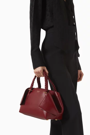 Scarf Top-handle Bag in Leather