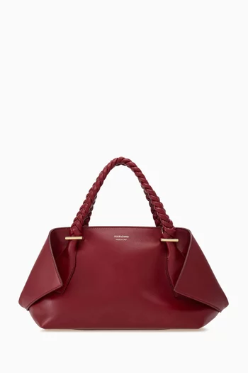 Scarf Top-handle Bag in Leather