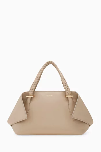 Scarf Top-handle Bag in Leather