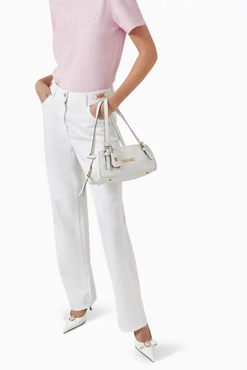 حقيبة كتف بولينغ بشارة بشعار الماركة جلد نابا