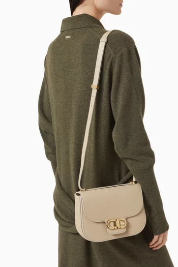 Double Gancini Crossbody Bag in Leather