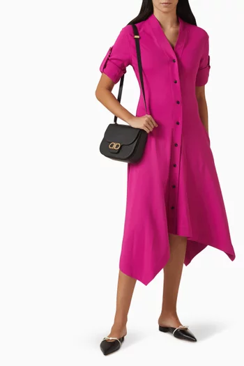 Double Gancini Crossbody Bag in Calfskin