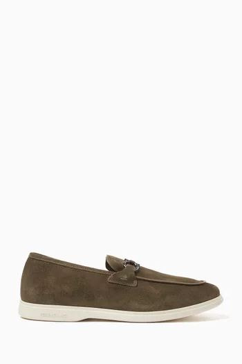Gancini Loafers in Suede