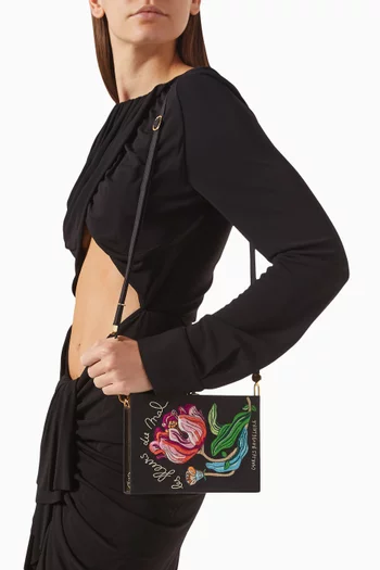 Les Fleurs du Mal Baudelaire Book Clutch in Silk & Felt