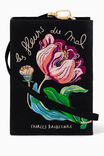 Les Fleurs du Mal Baudelaire Book Clutch in Silk & Felt