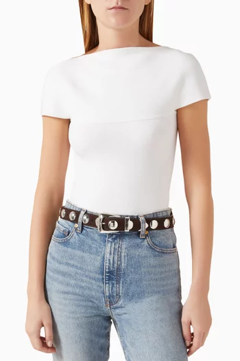 The Benny Studded Belt in Leather