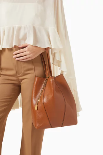 Medium Spin Tote Bag in Grained Leather