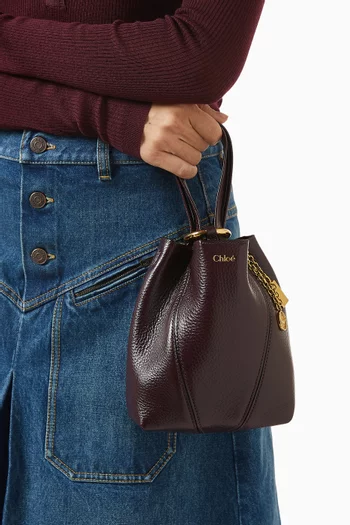 Small Spin Tote Bag in Grained Leather