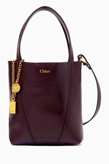 Small Spin Tote Bag in Grained Leather