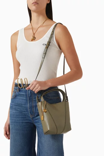 Small Spin Tote Bag in Grained Leather