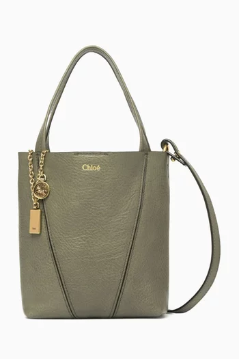 Small Spin Tote Bag in Grained Leather