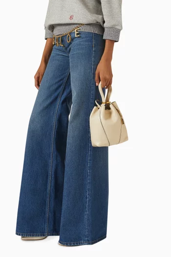 Small Spin Tote Bag in Grained Leather