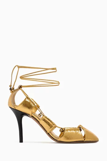 Luna 90 Pumps in Metallic Leather