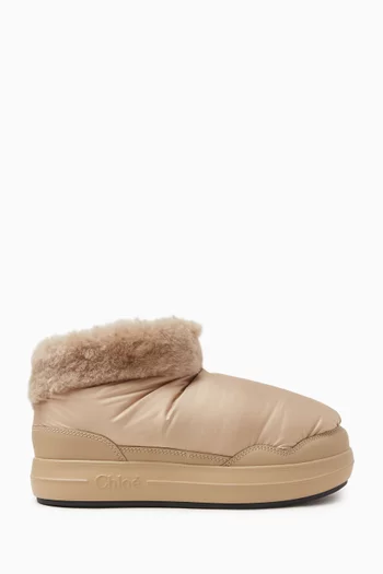 Polar Shearling-lined Ankle Boots in Nylon
