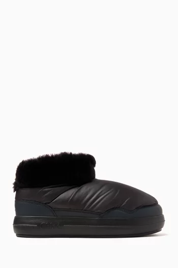 Polar Shearling-lined Ankle Boots in Nylon