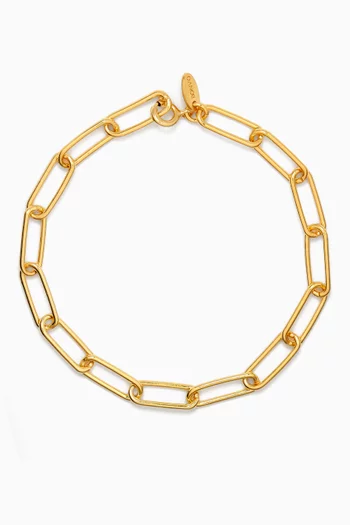 Vertical Chain Bracelet in 18kt Gold-plated Silver