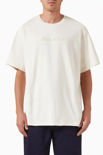 Logo-embroidered T-shirt in Cotton-jersey