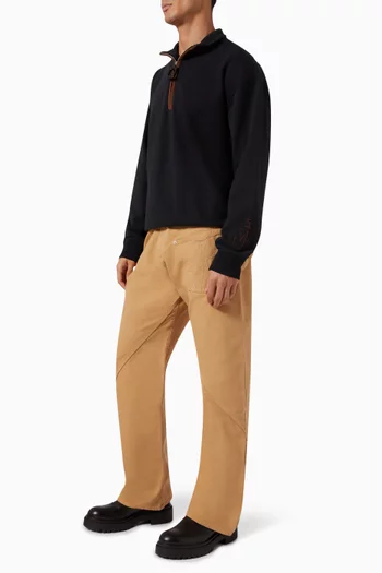 Half-zip Sweatshirt in Cotton Jersey