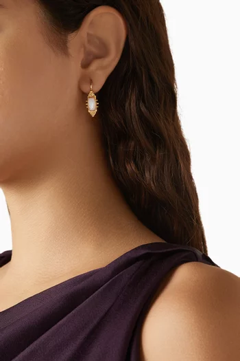 Serti Talisman Mother-of-pearl Earrings in Gold-plated Metal