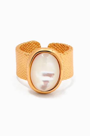 Totem Ovo Mother-of-pearl Ring in Gold-plated Metal
