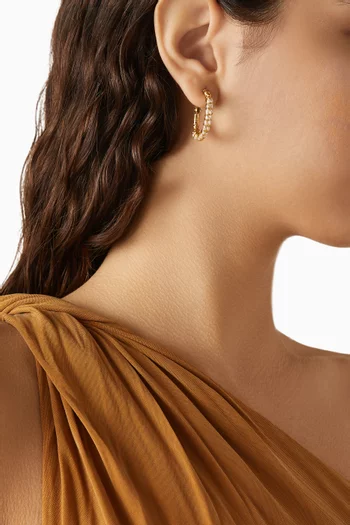 Lyre Pearl Hoop Earrings in Gold-plated Metal