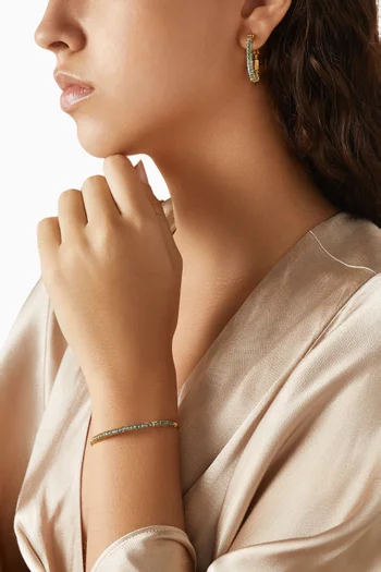 Lyre Apatite Cuff Bracelet in Gold-plated Metal