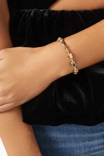 Kali Cabochons Bracelet in Gold-plated Metal