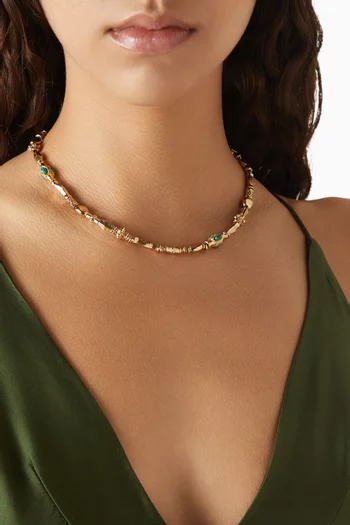 Kali Cabochons Necklace in Gold-plated Metal