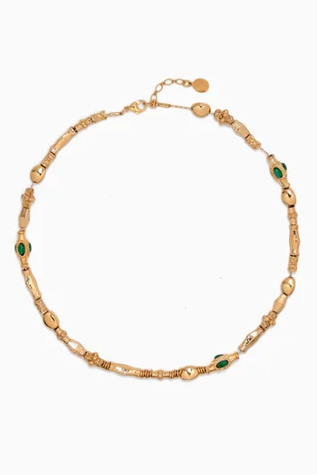 Kali Cabochons Necklace in Gold-plated Metal