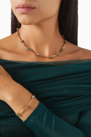 Perla Serti Necklace in Gold-plated Metal