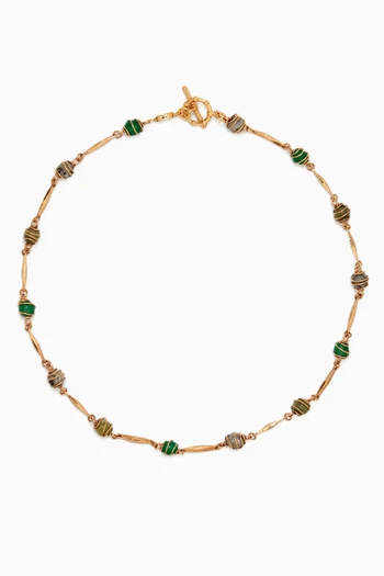 Perla Serti Necklace in Gold-plated Metal
