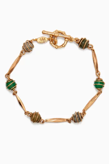 Perla Serti Bracelet in Gold-plated Metal