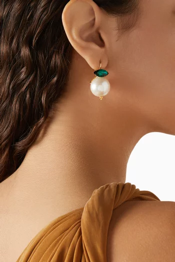 Decalcia Pearl Earrings in Gold-plated Metal