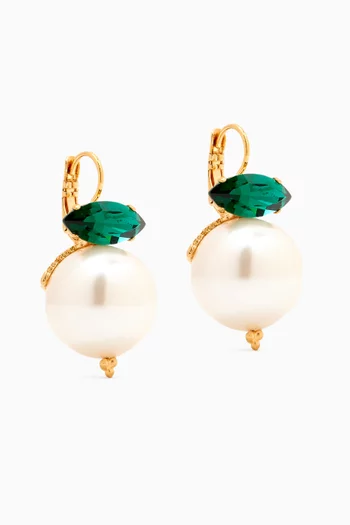 Decalcia Pearl Earrings in Gold-plated Metal