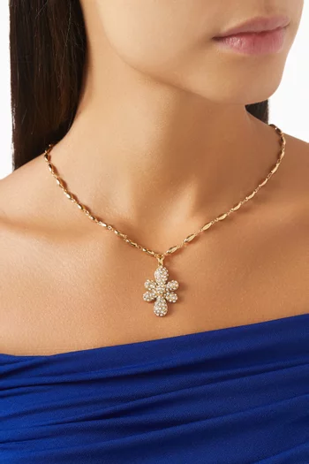 Agapa Flower Pendant Necklace in Gold-plated Metal