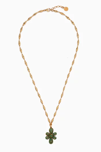 Agapa Flower Pendant Necklace in Gold-plated Metal