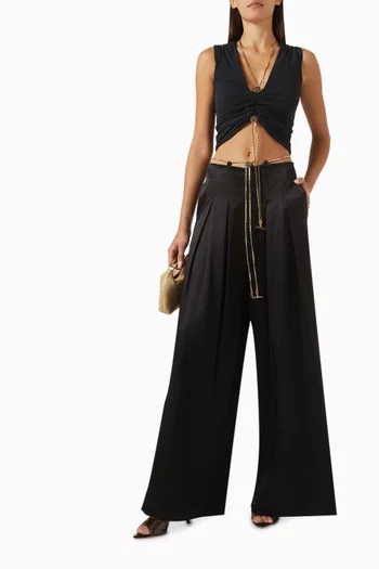 Sandy Wide-leg Pants in Acetate Blend