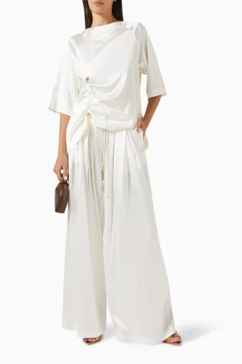 Sandy Wide-leg Pants in Acetate Blend