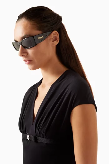 نظارة شمسية بإطار مستطيل أسيتات