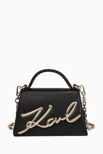 Small K/Signature 2.0 Crossbody Bag in Leather